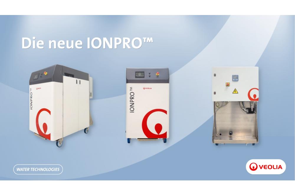 Einfache Einhaltung der Wasservorschriften des Arzneibuchs mit der neuen IONPRO&trade; von Veolia Water Technologies.